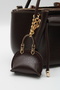 Women's Brown Drawstring Crossbody Hand and Shoulder Bag with Charm Accessories - 5