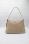 Women's Straw Belt Strap Suede Zippered Faux Leather Hand and Shoulder Bag - 3