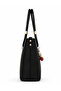 Women's Shoulder Bag Crossbody Strap Premium Soft Textured Raven Large Volume 4 Compartments 40X27X10 cm - 4