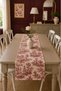 Burgundy French Country Patterned Duck Fabric Runner 40X140 Vintage Country Stylish Decorative Tablecloth - 2