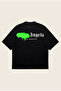 Palm Angels Green Spray Printed Oversize Boxy Cut Unisex 100% Cotton Tshirt |   Streetwear