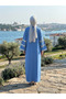 Flared Sleeves, Three-Stripe Accessory Detail, Loose Fit, Dress That Can Be Worn on Casual and Special Occasions. - 4