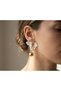 Women's White Enamel Lucky Elephant Figured Earrings with Globe Detail and Elegant Design - 2