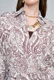 Women's Shawl Patterned Waist-Tie Shirt - 2