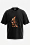 J Cole_1 Design Printed Oversize Black T-Shirt