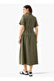 SOLID MIDI SHIRT DRESS - 5