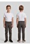 Unisex Children's Ribbed Waist Canvas School Pants
