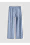 Indigo Elastic Waist Textured Women's Trousers - 7