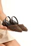 Dora Pointed Toe Knitwear Embroidered Bead Embellished Comfortable Stylish Daily Low Heeled Women's Shoes - 2