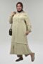 63012 large size elastic sleeve hooded melange linen cap - mink - 2