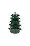 10 PCS Enamel Casserole Set with Lids, Non-Reactive Cookware, 16/18/20/22/24cm, Green - 3