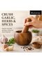 Wooden Mortar and Pestle Set, Acacia Wooden Grinder for Garlic, Herbs, Spices and Seasoning Preparation - 3
