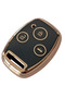 Civic C-Rv Accord Jazz Compatible Remote Key Protection Case Auto Keychain 3 Keys Black Gold - 2
