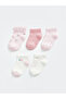 Rmz Gi̇yi̇m Farkiyla Embroidered Baby Girl Booties Socks 5-Pack