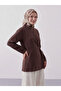 Chain Patterned Cotton Scarf - Brown Cream - 7