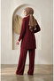 Shirt Collar Buttoned Hijab Double Set 2290-04 Plum - 5