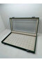 New Glass Covered Suede Green Fabric 45 cm / 25 cm Nail Ring Tray - 4