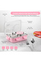 Removable Stainless Steel Compartment Lunch Box With 3 Multi-Sized Food Storage Containers for Salads, Sauces and Nuts Pink. - 2