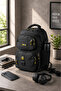 İmperteks Waterproof Fabric Medium Size Multi-Compartment Laptop, School, Sports, Travel Backpack Black-Yellow 903 - 7