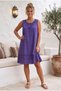 Purple Lace Collar Sleeveless Lined Skirt Embroidered Casual Cotton Woven Dress 102 55 - 5