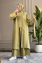 6344 - Stylish and Comfortable Viva Casual Women's Cap Tunic Trousers 3-Piece Set with Waist Tie Detail - 3
