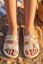 Beige Slippers with Accessory Detail - Soft Sole Casual and Beach Slippers