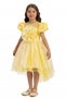 Girl's Evening Dress Giant Flower Applique Long Back Tulle Organza Dress - Birthday, Party, Wedding, Graduation (3, 4, 5, 6, 7 Years) 35109Pr - 5