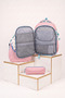 Relaxion Girl's Plush Teddy Bear Korean Style Kawaii 3-Piece School Bag Set Pink - 2