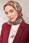 وشاح ناعم من القطن والبوليستر بنمط الأقحوان الكبير بني اللون 90x90