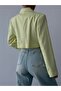 Cotton Detailed Crop Blazer Jacket Yellow - 4