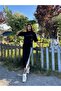 Women's Clothing Black Polyester Linen Striped Side Set - 3