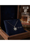 316L Steel Chain Silver Color Zircon Stone Snowflake Projection Model Necklace - 3