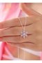 316L Steel Chain Silver Color Lilac Drop Stone Model Lotus Flower Necklace - 6