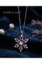 316L Steel Chain Silver Color Lilac Drop Stone Model Lotus Flower Necklace - 3