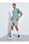 Men Green Quarter Zip Short Sleeve T-Shirt - 2