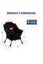 Spacious Lounge Chair Set with Removable Cushion - Metal Frame, Soft Fabric- Ideal for Living Room, Bedroom, Balcony or Office - Supports up to 400 LB (No Folding Footrest) - 6