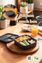 34008 3 Compartment Lunch Box Anthracite 14*16cm