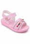 Girl's Pink Stone Beaded Detailed Velcro Daily Sandals - 4