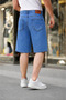 Men's Loose-Fit Baggy Blue Denim Shorts - 3