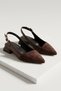 Lupa Brown (3 cm) Pointed Toe Daily Use Heeled Ballerinas - 6