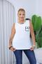 Plus Size Zero Sleeve Cotton Blouse with Pocket Detail - 5