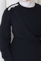 Women's Stone Detailed Draped Hijab Chiffon Evening Dress - 6