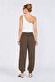 Women's Brown Elastic Waist Shalwar Cut Trousers - 4