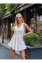 Women's White Backless Flounce Shorts Mini Dress Yel221163 - 2
