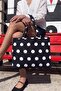 Women's Black Polka Dot Shopper Tote Bag - 2