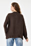 Brown Italian 100% Linen Low Sleeve Zippered Oversize Linen Jacket Blouse with Tie at Hem Size 40 - 44 - 5