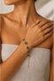 Women's Steel Bracelet - Clover Design with Green Crystal Stones, Set of 5 • Gift for Lover • Wife • Mother - 4