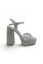 1640 Evening Dress Women's Stoned Platform Heeled Shoes (12 cm Heel Height) - 3