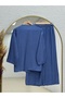 Vinmora Side-Tie Kimono and Strawberry Pants Set As478-Ek544 Indigo - 8