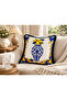 Lemon & Grape Patterned Red Tassel Decorative Throw Pillow Cover 43X43 cm - 2